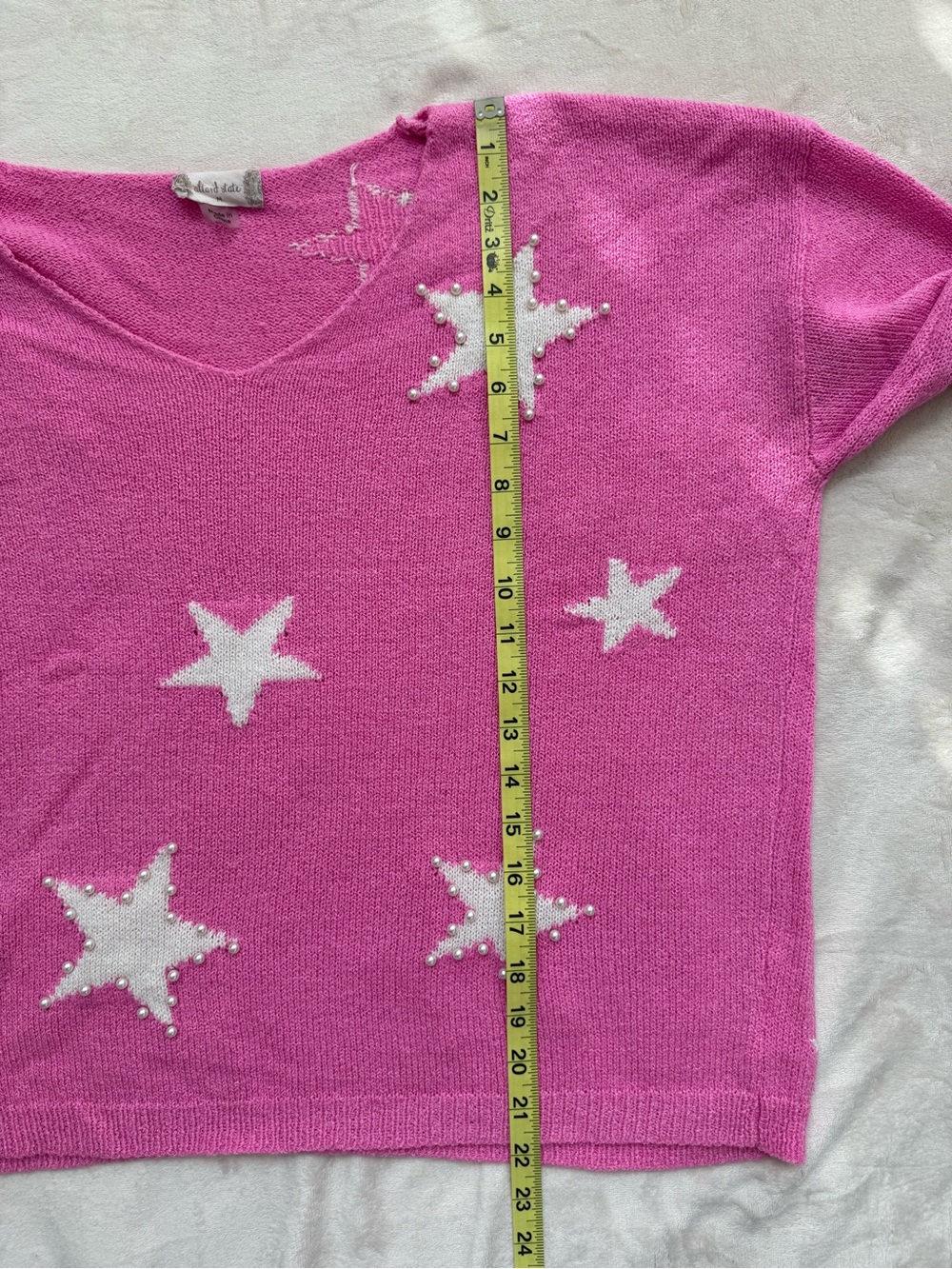 Altar’d State Star V-Neck Sweater in Pink Size Medium Like New - Picture 9 of 9